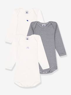 -3er-Pack Baby Langarm-Bodys PETIT BATEAU aus Bio-Baumwolle, Oeko-Tex