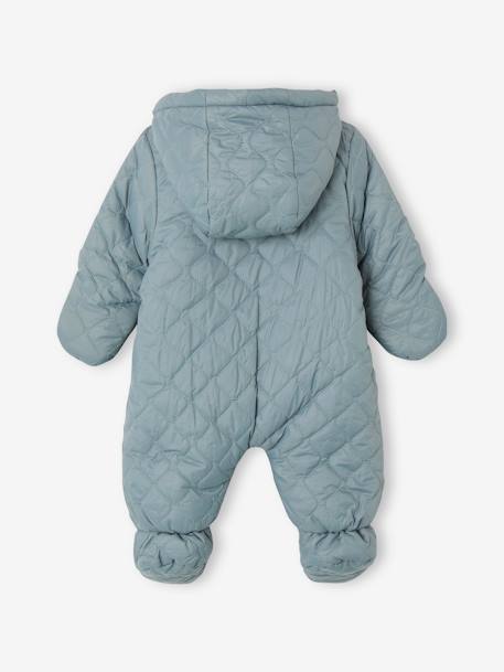 Baby Unisex Winter Overall mit Kunstfell und Recycling-Polyester pfauenblau 2