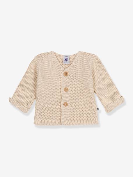 Baby Strickjacke PETIT BATEAU aus Bio-Baumwolle beige 1