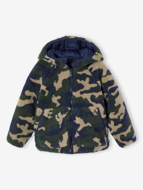 Jungen Wende-Steppjacke marine+tannengrün 5