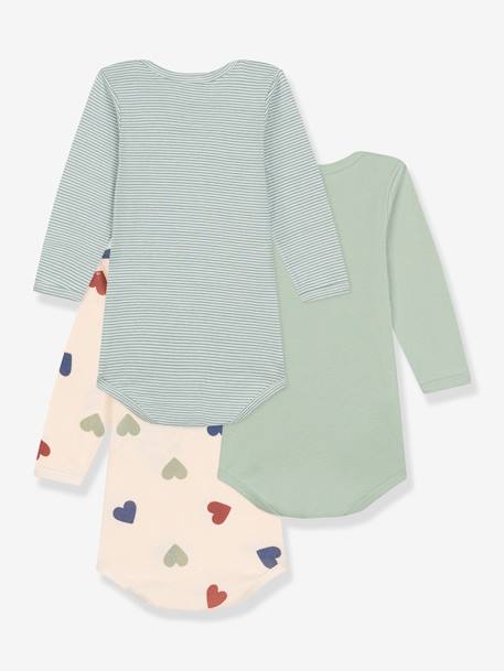 3er-Pack Baby Schlupfbodys mit langen Ärmeln PETIT BATEAU graublau 2