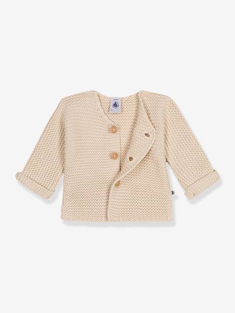 Baby Strickjacke PETIT BATEAU aus Bio-Baumwolle beige 2