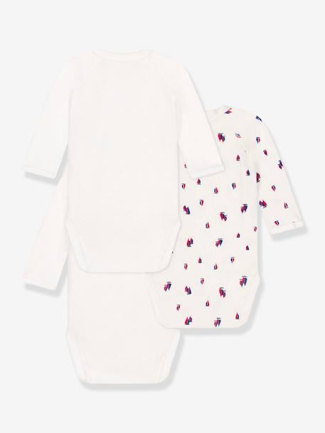 3er-Pack Baby Wickelbodys mit langen Ärmeln PETIT BATEAU weiß 1