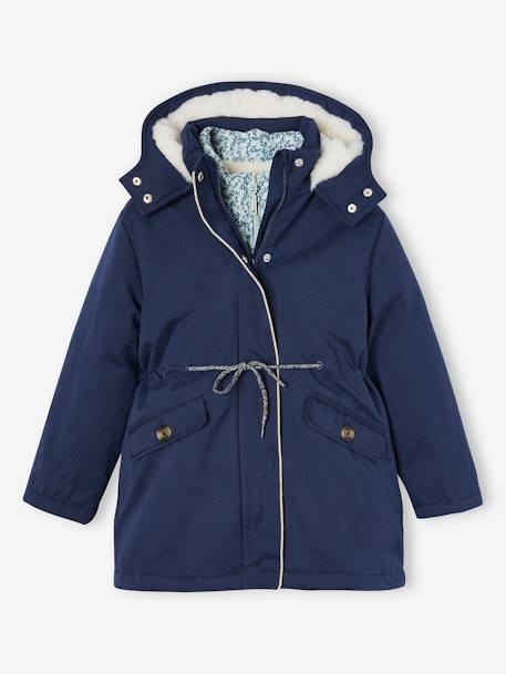 Mädchen 3-in-1-Steppjacke mit Recycling-Polyester altrosa+indigo-blau 13