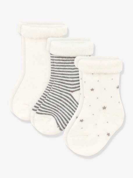 3er-Pack Baby Stricksocken PETIT BATEAU wollweiß 1