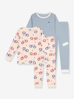 Jungenkleidung-Schlafanzüge-2er-Pack Kinder Schlafanzüge aus Ripp PETIT BATEAU