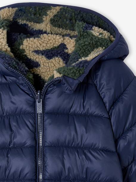 Jungen Wende-Steppjacke marine+tannengrün 10