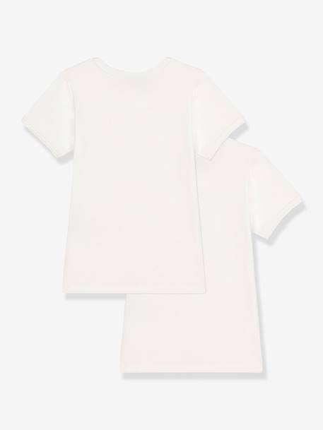 2er-Pack gerippte Kinder T-Shirts PETIT BATEAU weiß 2