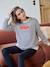 Umstands-Sweatshirt mit Matrosenstreifen, Frotteeschrift und Recycling-Polyester wollweiß 1