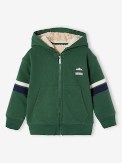 Jungenkleidung-Jungen Kapuzensweatjacke mit Teddyfleece-Futter