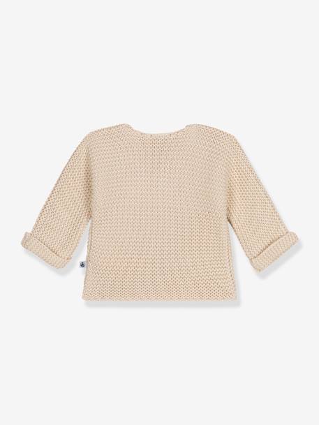 Baby Strickjacke PETIT BATEAU aus Bio-Baumwolle beige 3