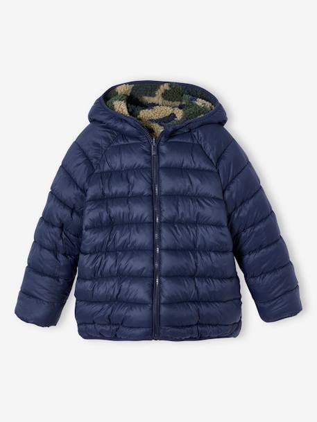 Jungen Wende-Steppjacke marine+tannengrün 4