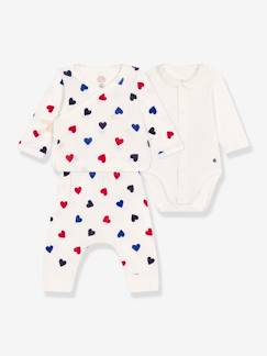 Babymode-3-teiliges Baby-Set PETIT BATEAU, Herzen