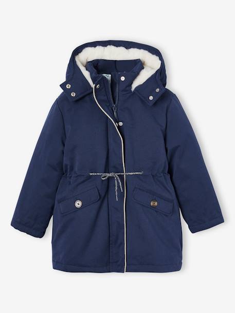 Mädchen 3-in-1-Steppjacke mit Recycling-Polyester altrosa+indigo-blau 11