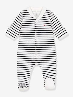 -Baby Strampler aus dickem Jersey mit Kragen PETIT BATEAU