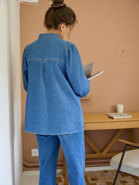 Denim-Bluse für Schwangerschaft und Stillzeit blue stone 3