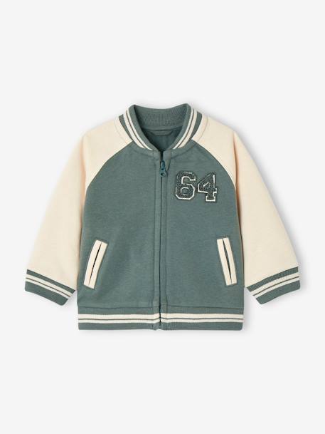 Baby Sweatjacke grün+nachtblau 1