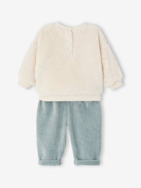 Baby-Set: Plüsch-Sweatshirt & Cordhose Oeko-Tex aqua 4