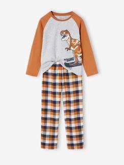 Jungen Dino-Schlafanzug mit karierter Flanellhose  [numero-image]