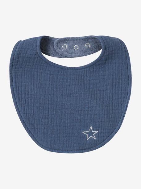 3er-Pack Baby Lätzchen für Neugeborene aus Musselin, personalisierbar Oeko-Tex set blau+set rosa 3