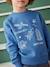 Jungen Sweatshirt mit Print, Recycling-Polyester Basic blau+salbeigrün+weiß meliert 2