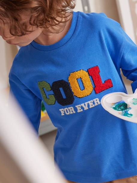 Jungen Shirt mit Message-Applikation elektrisch blau 2