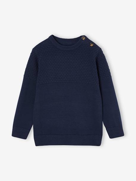 Jungen Strickpullover Oeko-Tex grün+nachtblau 4