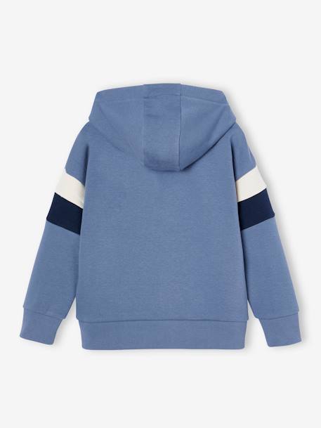 Jungen Kapuzensweatshirt mit Colorblock-Ärmeln Oeko-Tex graublau+malve+moosgrün+weiß meliert 2