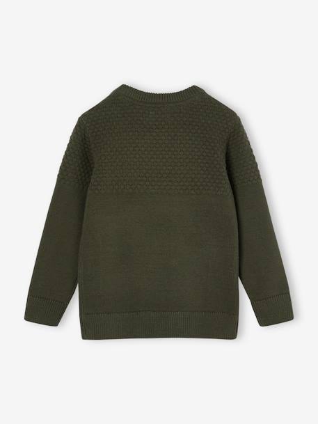 Jungen Strickpullover Oeko-Tex grün+nachtblau 2