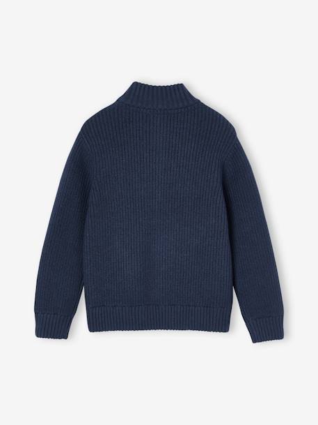 Jungen Strickpullover mit Troyerkragen Oeko-Tex nachtblau 3