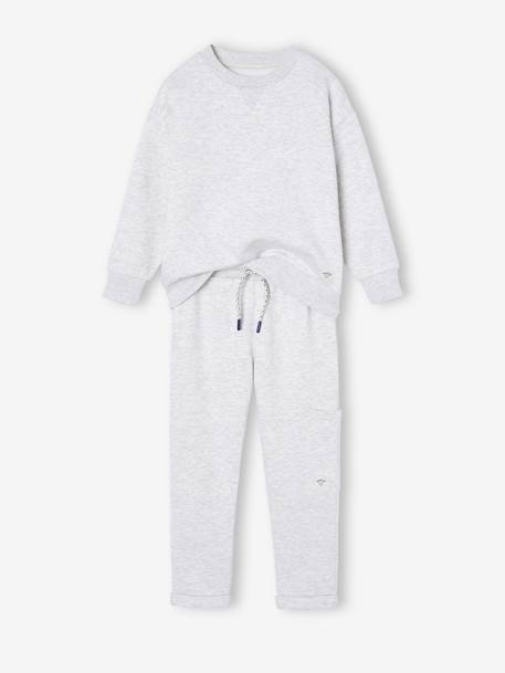 Jungen Sport-Set: Sweatshirt & Joggpants Oeko-Tex weiß meliert 1