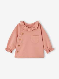 Babymode-Pullover, Strickjacken & Sweatshirts-Sweatshirts-Mädchen Baby Sweatshirt mit besticktem Kragen, personalisierbar