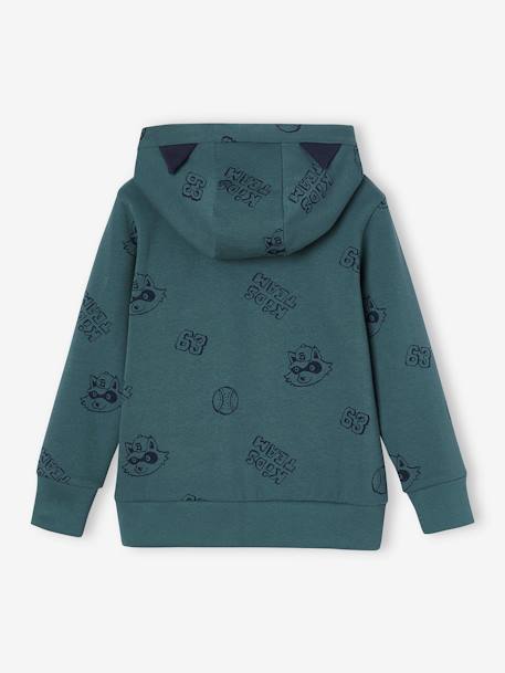 Jungen Kapuzensweatjacke mit Ohren und Recycling-Polyester aqua 3