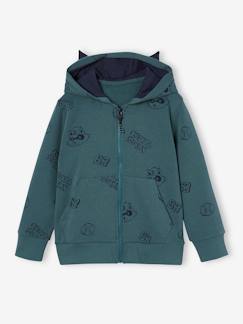 Jungenkleidung-Sportbekleidung-Jungen Kapuzensweatjacke mit Ohren und Recycling-Polyester