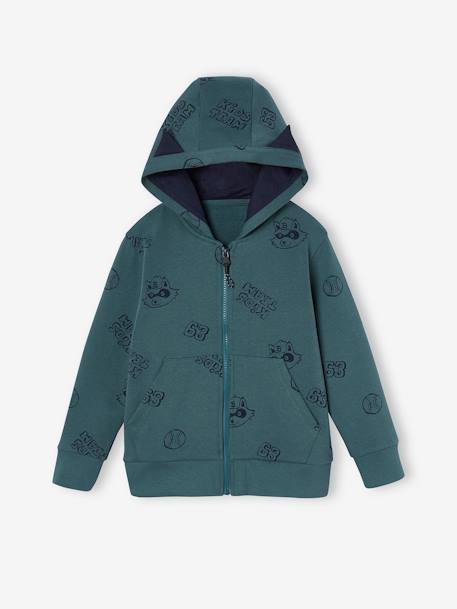 Jungen Kapuzensweatjacke mit Ohren und Recycling-Polyester aqua 2