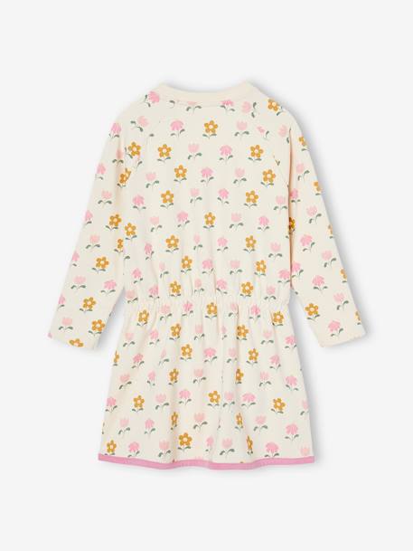 Mädchen Sweatkleid mit Blumen vanille 2