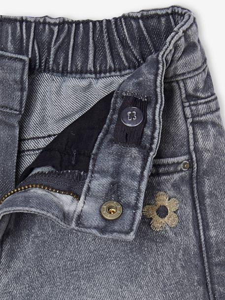 Weite Mädchen Jeans mit Dehnbund, Bundweite verstellbar dunkelblau+grauer denim 12