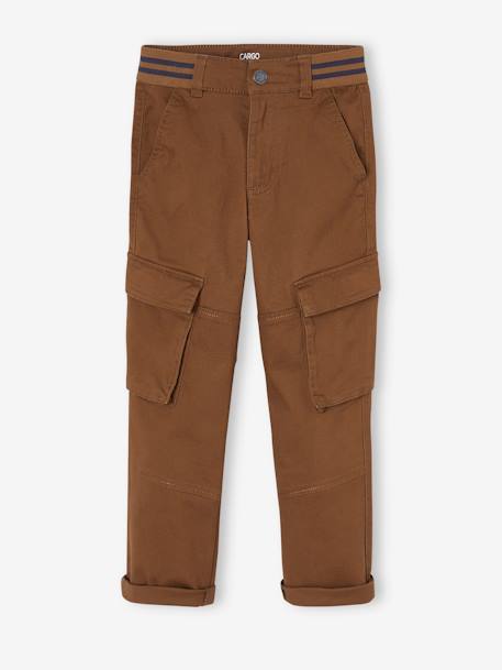 Jungen Cargohose mit geradem Bein, Hüftweite SLIM bronze+nachtblau 2