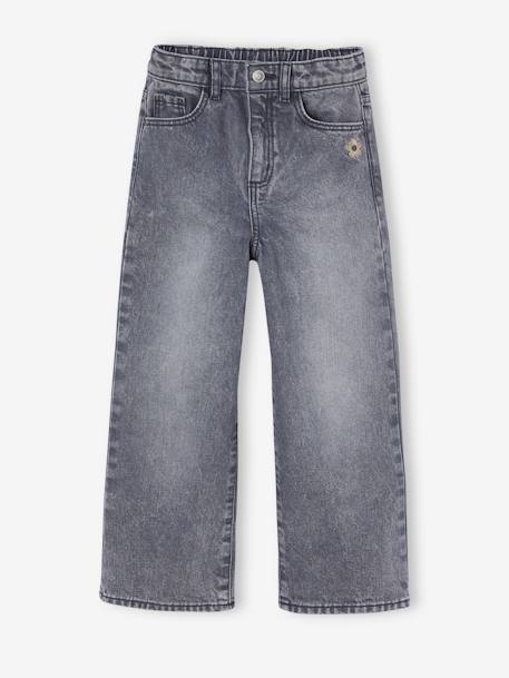 Weite Mädchen Jeans mit Dehnbund, Bundweite verstellbar dunkelblau+grauer denim 13