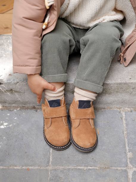 Baby Leder-Boots mit Klett camel 1