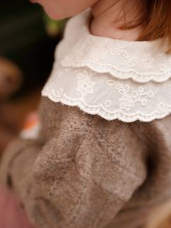 Babymode-Pullover, Strickjacken & Sweatshirts-Pullover-Mädchen Baby Pullover mit besticktem Zierkragen