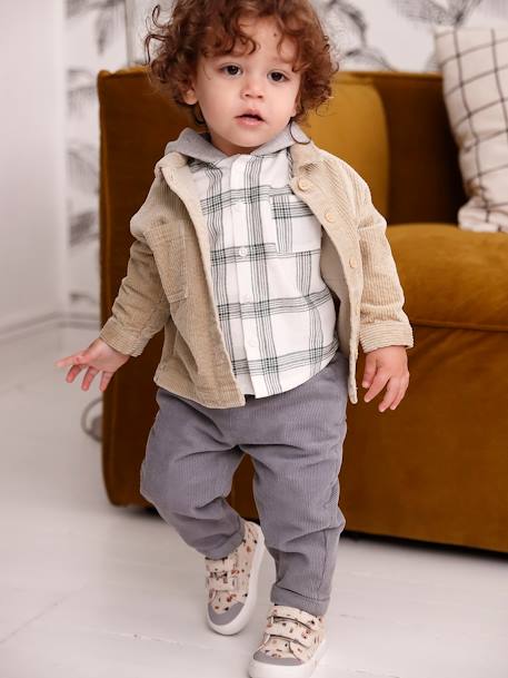 Baby Overshirt aus Cord grün 5