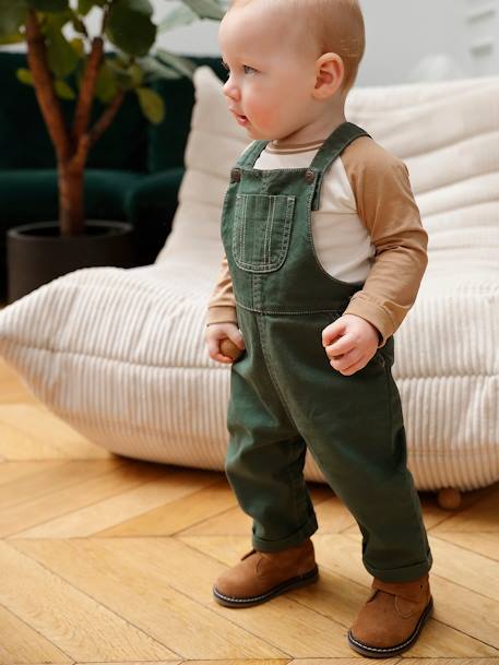 Jungen Baby-Set: Shirt & Latzhose aus Baumwolle tannengrün 1