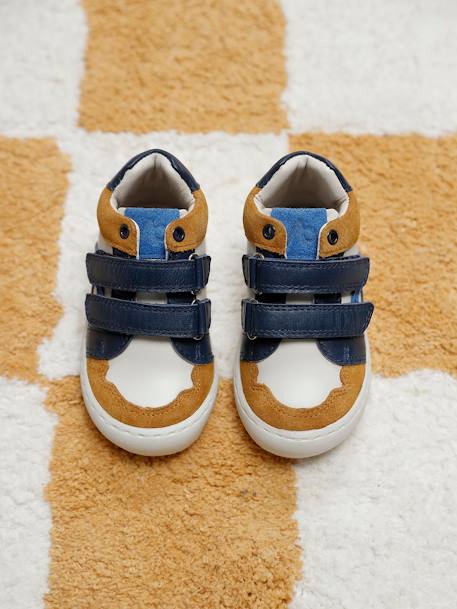 Kinder Leder Sneakers mit Klettverschluss wollweiß 6