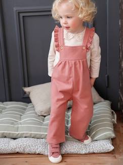 Babymode-Jumpsuits & Latzhosen-Mädchen Baby Sweat-Latzhose mit Rüschen, Bio-Baumwolle