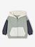 Jungen Baby Kapuzensweatjacke im Colorblock-Style mit Recycling-Polyester salbeigrün 1