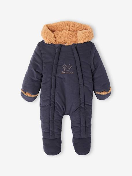 Baby Winter-Overall, Cord mit Teddyfleece-Futter und Recycling-Wattierung marine 1