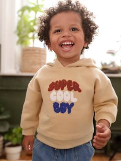 -Jungen Baby Kapuzensweatshirt mit Frottee-Schrift, Recycling-Polyester