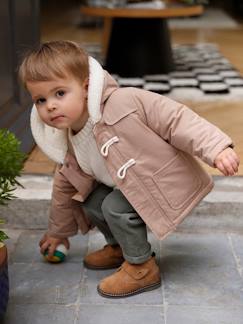 Baby Dufflecoat mit Kapuze und Recycling-Polyester  [numero-image]