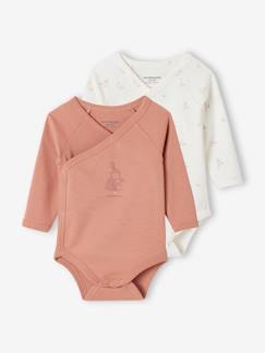 Babymode-Bio-Kollektion: 2er-Pack Baby Wickelbodys mit langen Ärmeln